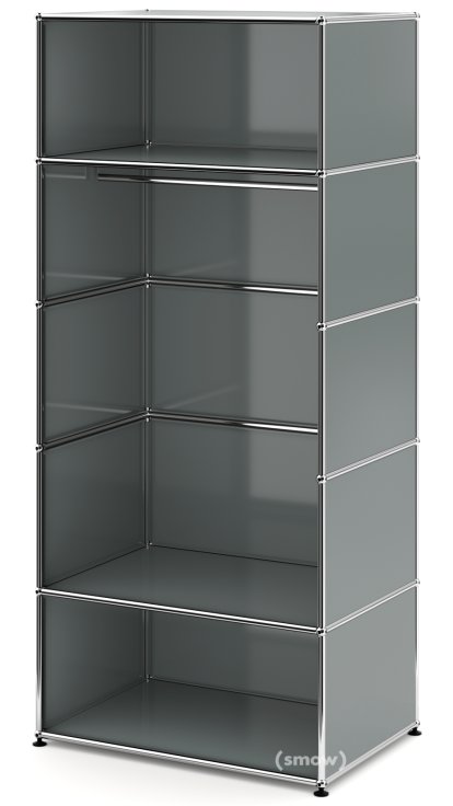 USM Haller Garderobe M mit Kleiderstange Typ 2, Mittelgrau RAL 7005