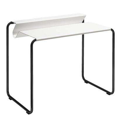 PS07 Sekretär, Reinweiß (RAL 9010), Ohne Schreibtischunterlage, Tiefschwarz (RAL 9005)