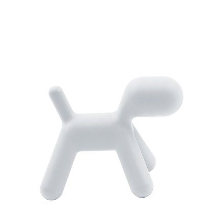 Puppy Hocker, Large (H 55,5 x B 42 x T 69,5 cm), Polyethylen (für den Außenbereich geeignet), Weiß matt (1700 C)