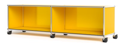 USM Haller TV-/HiFi-Lowboard, individualisierbar, Goldgelb RAL 1004, Offen, Ohne Kabeldurchlass