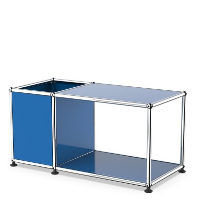USM Haller Beistelltisch mit Aufbewahrung, Enzianblau RAL 5010, 35 cm