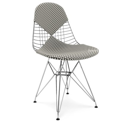 Kissen für Wire Chair (DKR/DKW/DKX/DKL/LKR), Sitz- und Rückenkissen (Bikini), Checker, Black/white