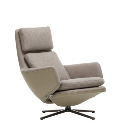 Grand Relax Loungesessel, Ohne Ottoman, Stoff Cosy, fossil / Leder Forte, sand, Basic dark, 41,5 cm