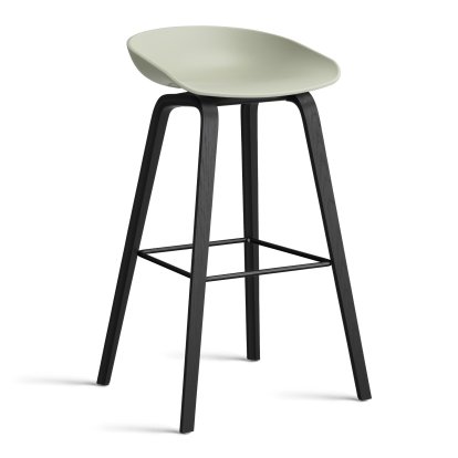 About A Stool AAS 32 Barhocker, Barvariante: Sitzhöhe 74 cm, Eiche schwarz lackiert, Pastel green 2.0