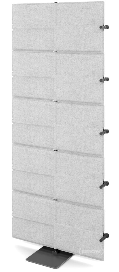 USM Privacy Panels Akustikwand Anbauelement, Mit Eckverbinder (für 90° Winkel), 1,79 m (5 Elemente), Hellgrau