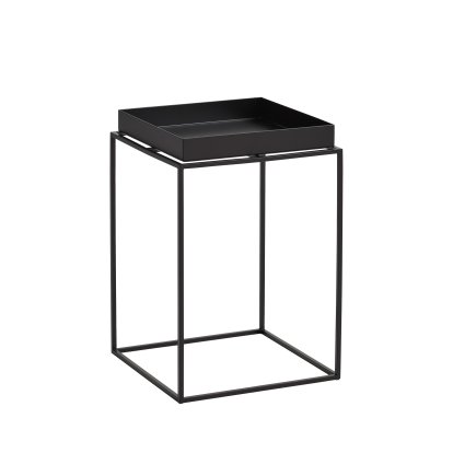 Tray Beistelltisch, H 40/44 x B 30 x T 30 cm, Black