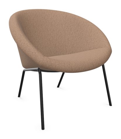 369 Sessel, Stoff Gaia quartz, Matt-pulverbeschichtet schwarz