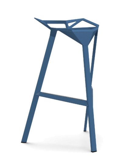 Stool_One Hocker, 770 mm Barhöhe, Blau glänzend (5255)
