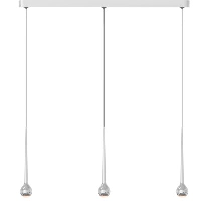 Falling Sun Pendelleuchte, Polished aluminium, 3 Schirme