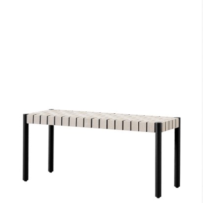 Betty Bank, TK4, 105 cm, Schwarz / Leinen natur