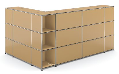 USM Haller Theke Typ 4, USM beige, Ecke offen