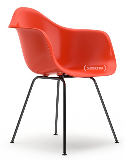 Eames Plastic Armchair RE DAX, Rot (poppy red), Ohne Polsterung, Ohne Polsterung, Standardhöhe - 43 cm, Beschichtet basic dark
