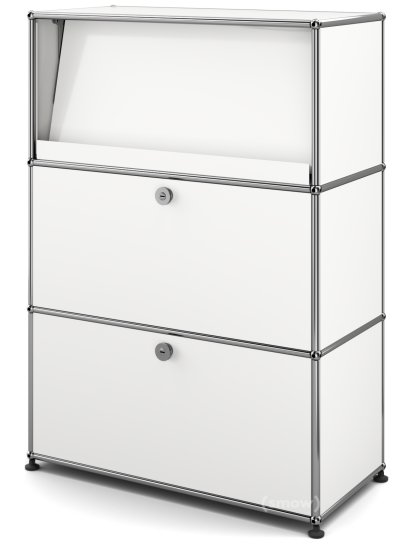 USM Haller Highboard M mit Schrägtablar, Reinweiß RAL 9010
