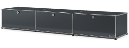 USM Haller Lowboard XL, individualisierbar, Anthrazitgrau RAL 7016, Mit 3 Klappen, 50 cm