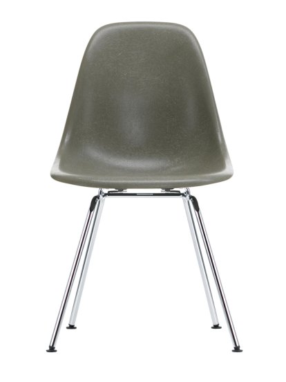 Eames Fiberglass Chair DSX, Eames raw umber, Glanzchrom