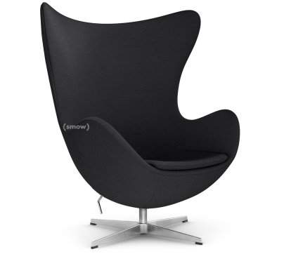 Egg Chair, Christianshavn, Christianshavn 1174 - Dark Grey, Satingebürstetes Aluminium, Ohne Fußhocker