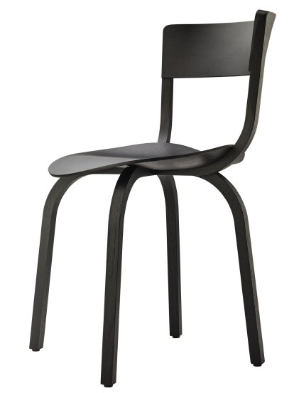 404 / 404 F, ohne Armlehnen, Eiche gebeizt schwarz