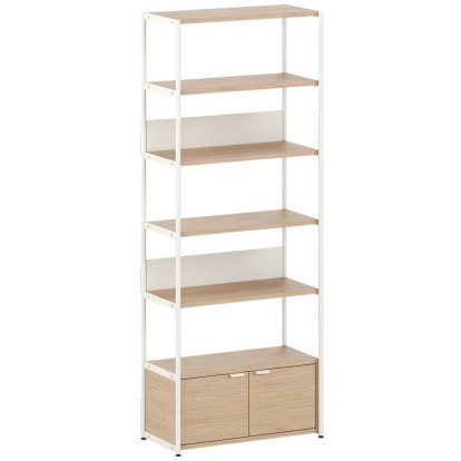 Unit Regal Holz, 215 m , 1 x Doppeltür, Eiche / Creme weiß