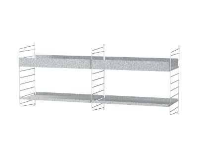 String Outdoor Wandregal, Variante F (H 50 x B 116 x T 30 cm)