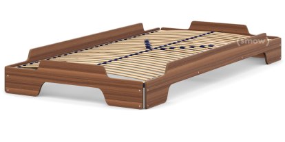 Rolf Heide Stapelliege, 100 x 200, Nussbaum lackiert, Massivholzrahmen