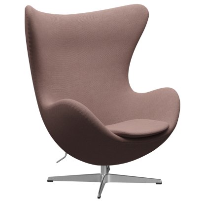 Egg Chair, Re-wool, 648 - Pale rose/natural, Satingebürstetes Aluminium, Ohne Fußhocker