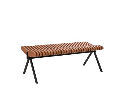 Prelude Bank, 120 cm, Schwarz, Teak