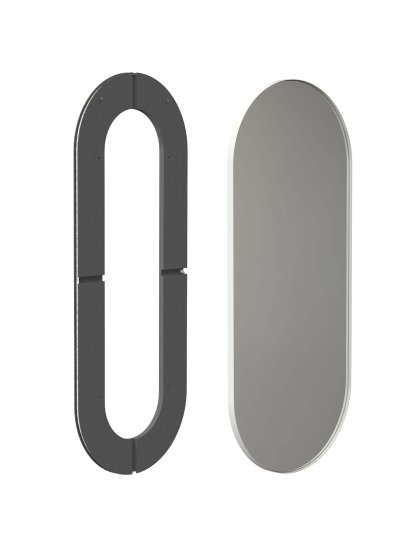 Unu Spiegel mit LED Beleuchtung oval (Set), H 140 x B 60 cm, Weiß matt