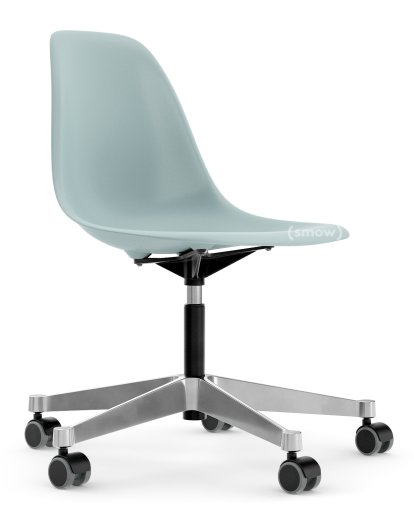 Eames Plastic Side Chair RE PSCC, Eisgrau, Ohne Polsterung, Ohne Polsterung