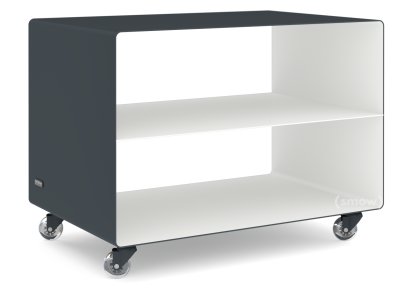 Rollwagen R 103, Zweifarbig, Anthrazitgrau (RAL 7016) - Reinweiß (RAL 9010), Transparentrollen