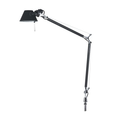 Tolomeo Tischleuchte, Schwarz, mit Schraubbefestigung (Tischbohrung notwendig), Halogenlampe