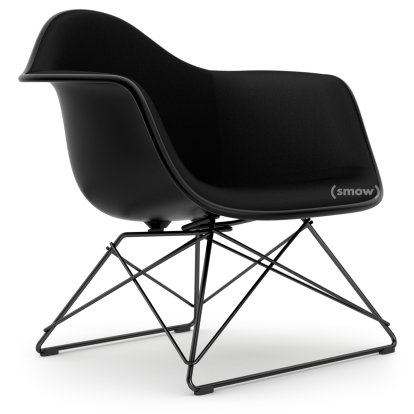 Eames Plastic Armchair RE LAR, Tiefschwarz, Vollpolsterung nero, Beschichtet basic dark