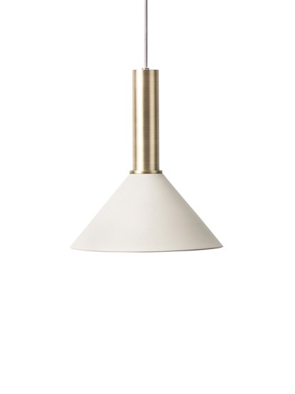 Collect Lighting, Hoch, Brass, Cone, Light grey