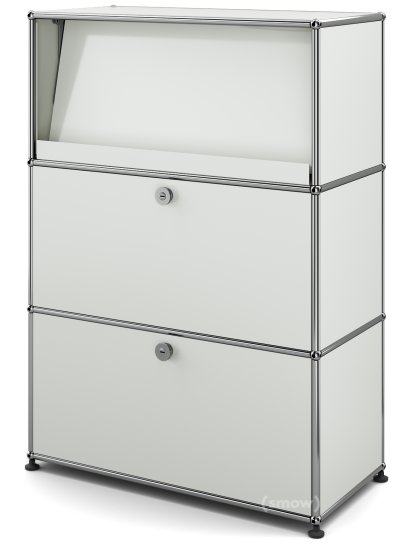 USM Haller Highboard M mit Schrägtablar, Lichtgrau RAL 7035