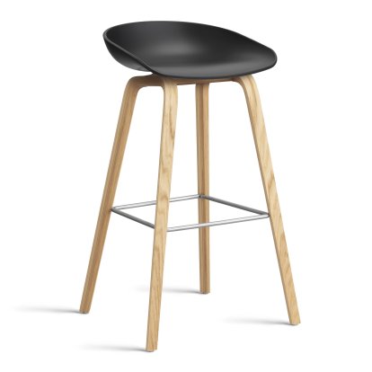 About A Stool AAS 32 Barhocker, Barvariante: Sitzhöhe 74 cm, Eiche lackiert, Black 2.0