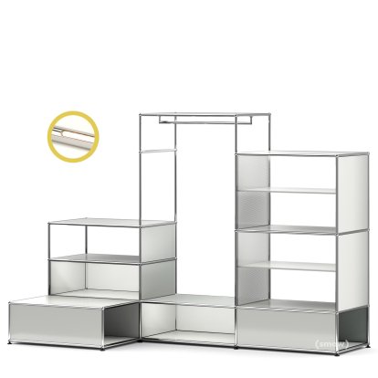 USM Haller E Garderobe XL mit Beleuchtung, Lichtgrau RAL 7035