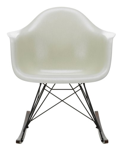 Eames Fiberglass Armchair RAR, Eames parchment, Beschichtet basic dark, Ahorn dunkel