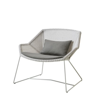 Breeze Loungesessel Lowback, White grey, Natté - Taupe