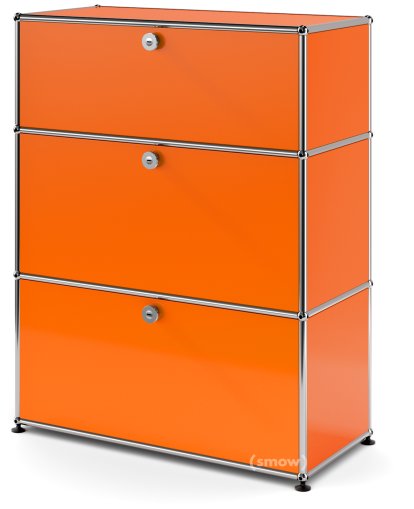 USM Haller Kommode mit 3 Schubladen, H 95 + 4 x B 75 x T 35 cm, Reinorange RAL 2004