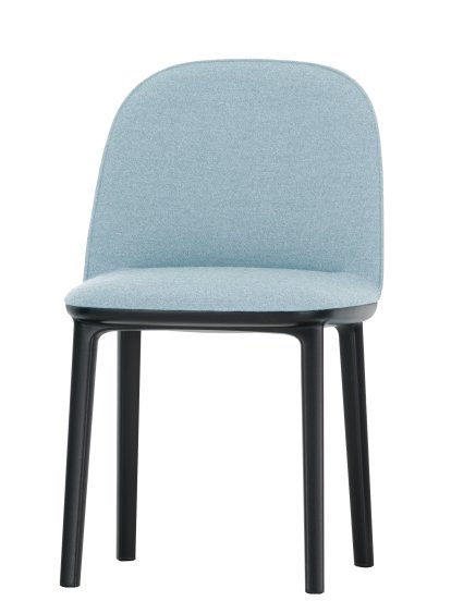 Softshell Side Chair, Lichtgrau / eisblau, Gleiter für Teppichboden