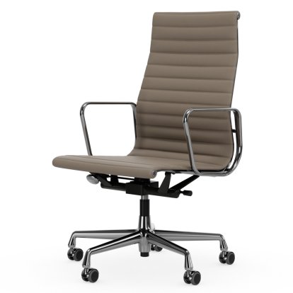 Aluminium Chair EA 119, Verchromt, Leder (Standard), Sand