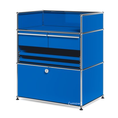 USM Haller Praxis-Sideboard, Enzianblau RAL 5010, Kein Schloss