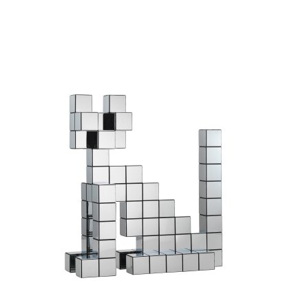 Panton Cubes Steckfigur, Katze, Chrom