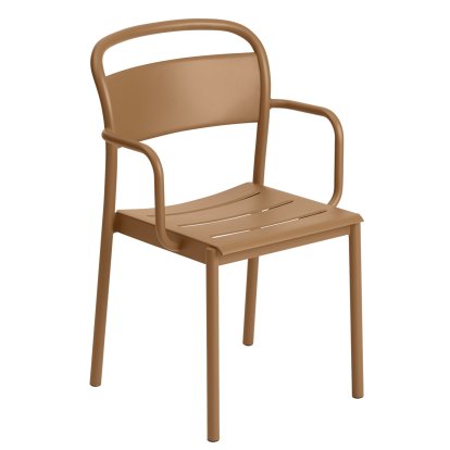 Linear Steel Armlehnstuhl, Burnt Orange