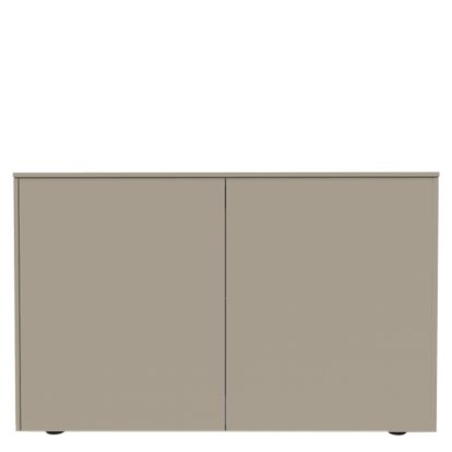 Aventa Sideboard mit Türen, 120 cm, 3 Höhenraster, Melamin steingrau, Kunststoffgleiter