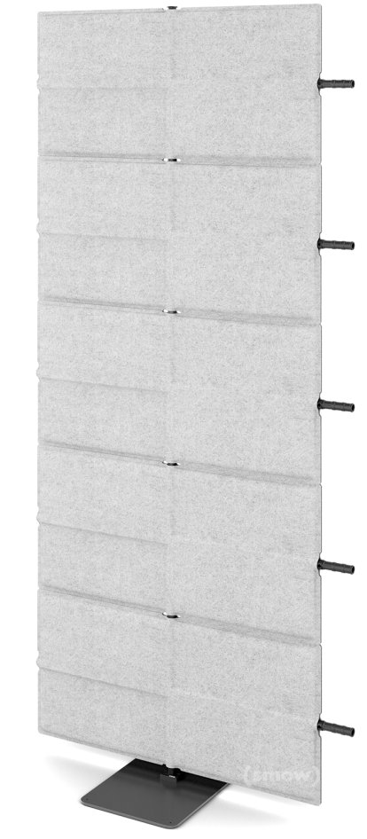 USM Privacy Panels Akustikwand Anbauelement, Mit Panelverbinder (für gerade Wand), 1,79 m (5 Elemente), Hellgrau