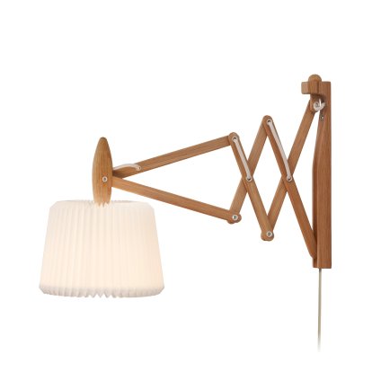 SAX Model 120 + 223 Scherenleuchte, Kunststoff, Light oak