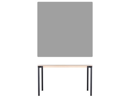 Seiltänzer Tisch, 75 x 120 x 120 cm, Linoleum grau, Schwarz