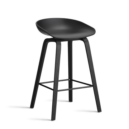 About A Stool AAS 32 Barhocker, Küchenvariante: Sitzhöhe 64 cm, Eiche schwarz lackiert, Black 2.0