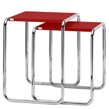 Satztischset B 9 a + b, MDF decklackiert tomatenrot