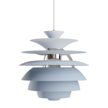 PH Snowball Pendelleuchte, Dusty blue / Chrome